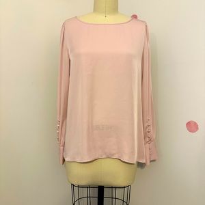 EXPRESS Women’s Long-Sleeve Satin Polyester Blouse Top